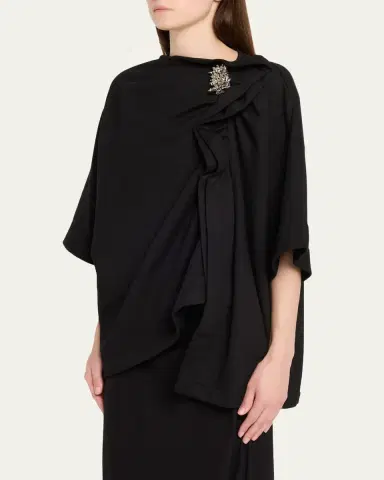 Dries Van Noten Harnam Draped Oversized T-Shirt | Thumbnail 4