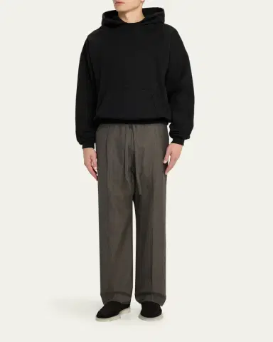 Fear of God Men's Pleated Virgin Wool Straight-Leg Trousers | Thumbnail 2