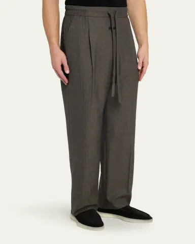Fear of God Men's Pleated Virgin Wool Straight-Leg Trousers | Thumbnail 4