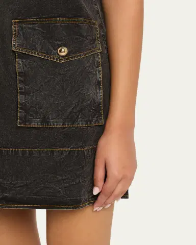 Ganni Mini Washed Denim T-Shirt Dress | Thumbnail 5 Ganni Mini Washed Denim T-Shirt Dress | Thumbnail 5
