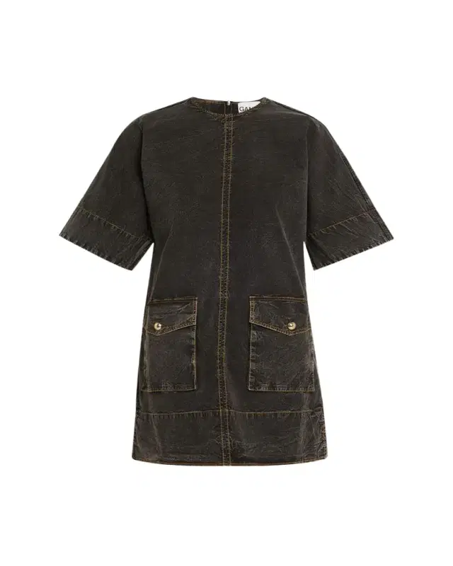 Mini Washed Denim T-Shirt Dress