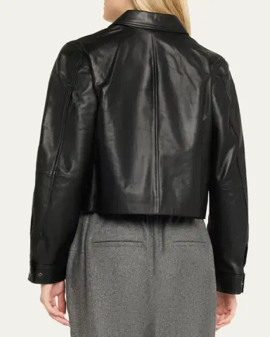 Vince Cropped Faux Leather Jacket | Thumbnail 3 Vince Cropped Faux Leather Jacket | Thumbnail 3