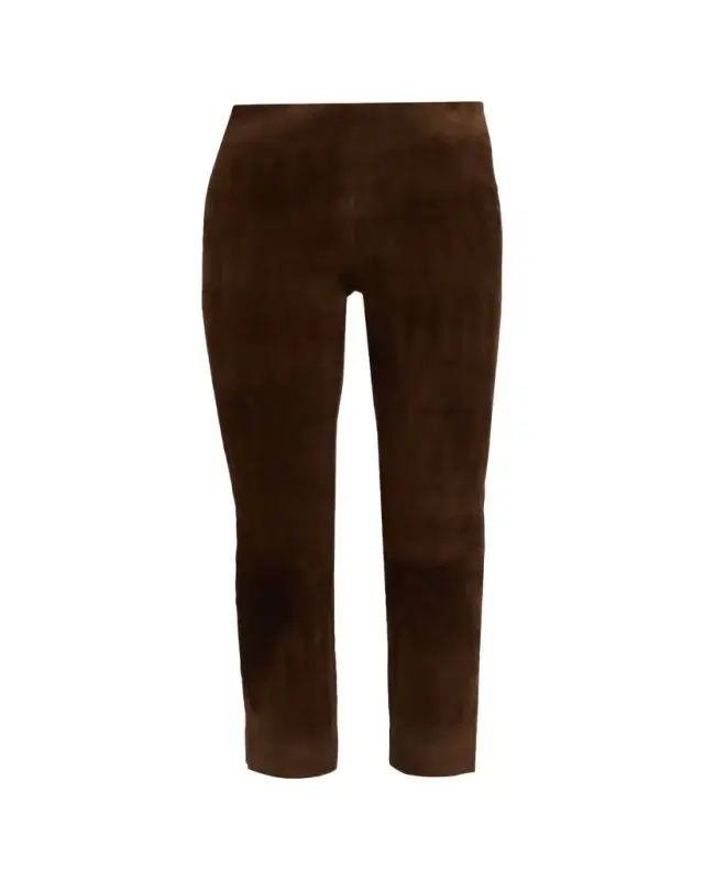 Vince Suede Split-Hem Cropped Pant
