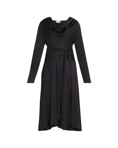 Ganni Long-Sleeve Stretch Satin Dress | Thumbnail 1 Ganni Long-Sleeve Stretch Satin Dress | Thumbnail 1
