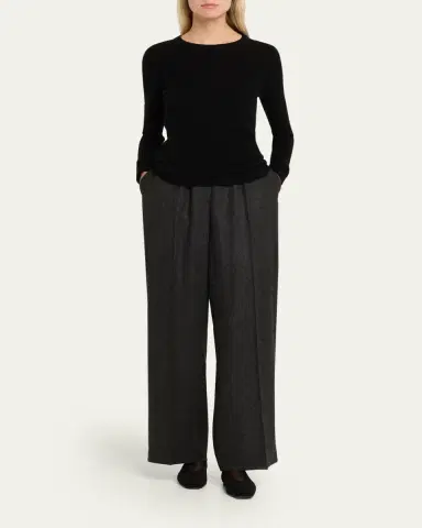 Toteme Wide Flannel Trousers | Thumbnail 2 Toteme Wide Flannel Trousers | Thumbnail 2