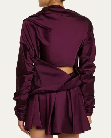 Ganni Technical Stretch Satin Mini Dress | Thumbnail 3 Ganni Technical Stretch Satin Mini Dress | Thumbnail 3