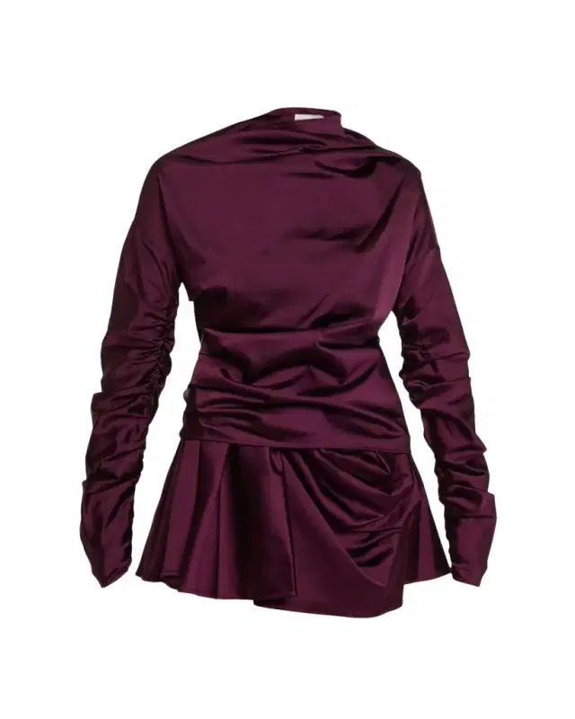 Technical Stretch Satin Mini Dress