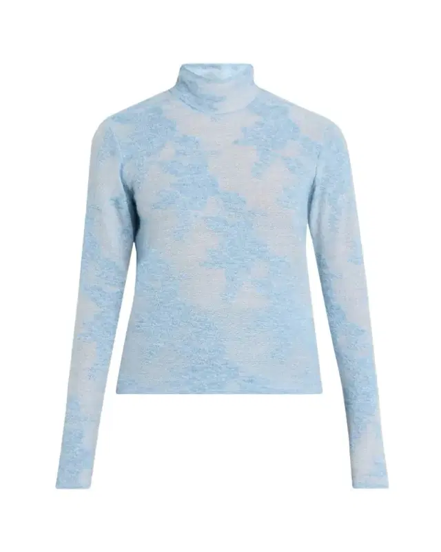 Sheer Floral Jacquard Turtleneck