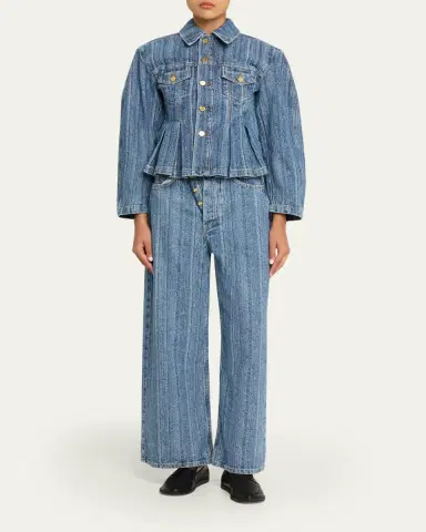Ganni Stripe Baggy Jeans | Thumbnail 2