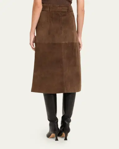 Veronica Beard Alexie Suede Midi Skirt | Thumbnail 3