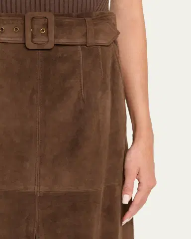 Veronica Beard Alexie Suede Midi Skirt | Thumbnail 5