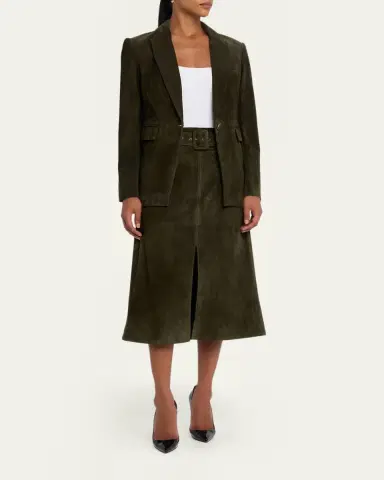 Veronica Beard Alexie Suede Midi Skirt | Thumbnail 6