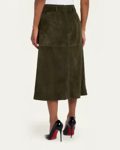 Veronica Beard Alexie Suede Midi Skirt | Thumbnail 7