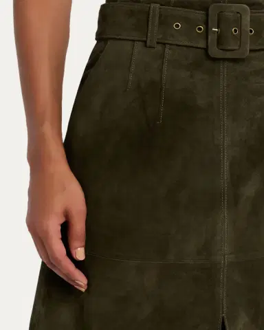Veronica Beard Alexie Suede Midi Skirt | Thumbnail 9