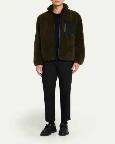 Vince Men's Faux Sherpa Zip-Up Jacket | Thumbnail 2
