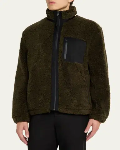Vince Men's Faux Sherpa Zip-Up Jacket | Thumbnail 4