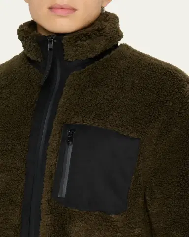 Vince Men's Faux Sherpa Zip-Up Jacket | Thumbnail 5