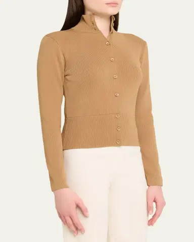 AEXAE Knit Stand Collar Cardigan | Thumbnail 4