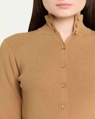 AEXAE Knit Stand Collar Cardigan | Thumbnail 5