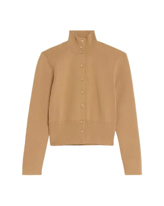 Knit Stand Collar Cardigan