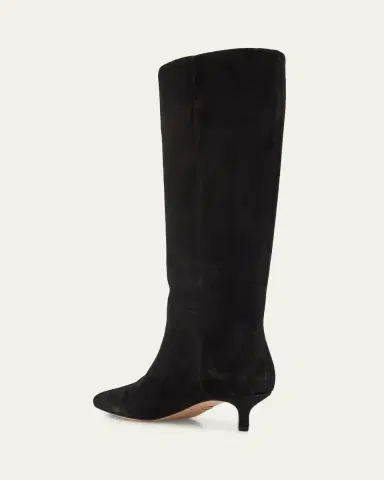 Veronica Beard Lisa Suede Kitten-Heel Knee Boots | Thumbnail 2