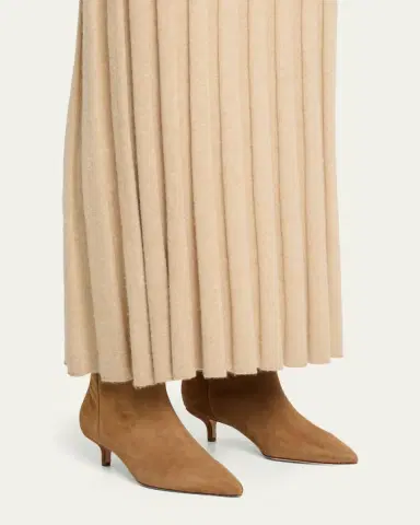 Veronica Beard Lisa Suede Kitten-Heel Knee Boots | Thumbnail 4