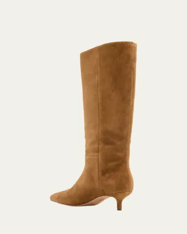 Veronica Beard Lisa Suede Kitten-Heel Knee Boots | Thumbnail 6