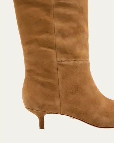 Veronica Beard Lisa Suede Kitten-Heel Knee Boots | Thumbnail 7
