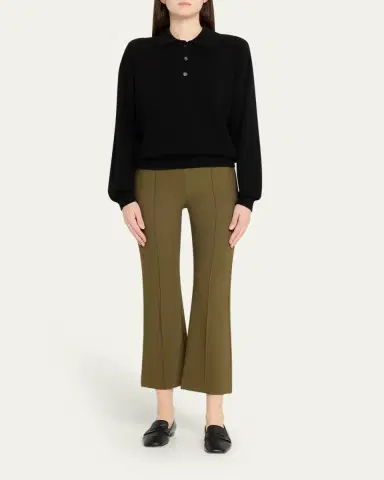 Vince Cropped Flare-Leg Pintuck Pants | Thumbnail 2