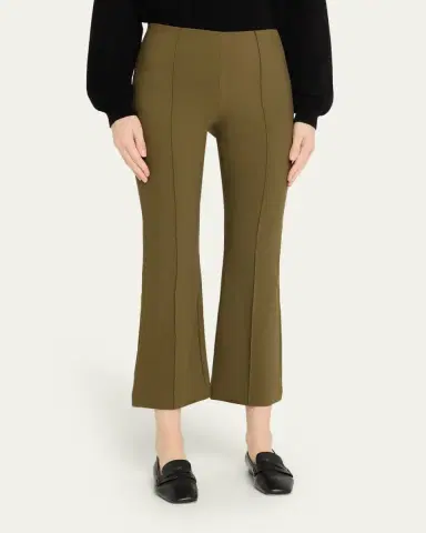 Vince Cropped Flare-Leg Pintuck Pants | Thumbnail 4