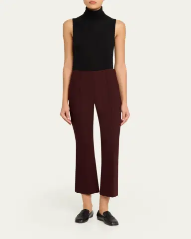 Vince Cropped Flare-Leg Pintuck Pants | Thumbnail 6