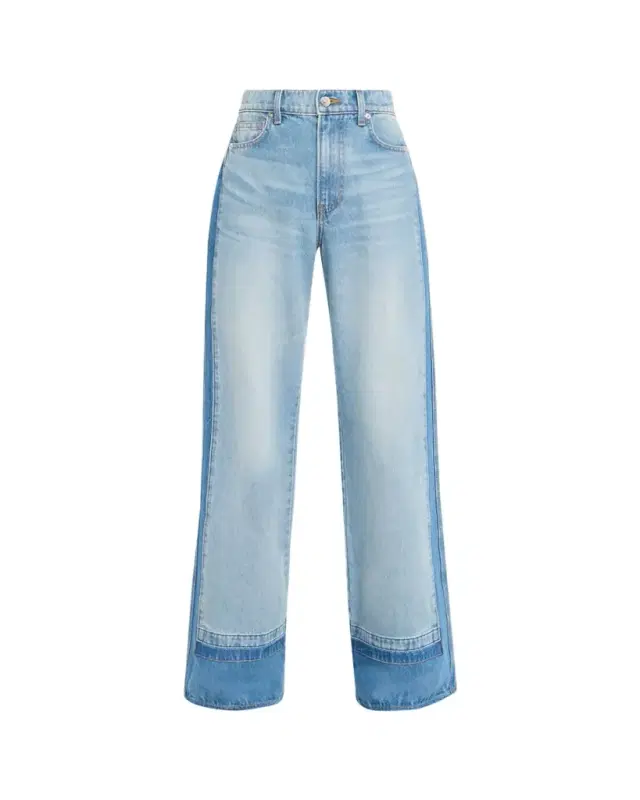 Veronica Beard Taylor Color-Block Wide-Leg Jeans