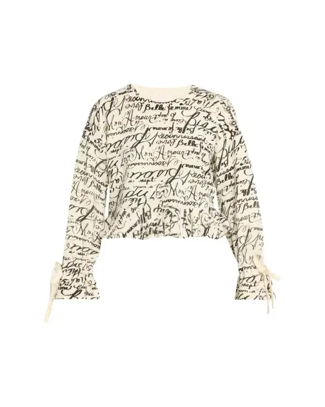 Cinq à Sept Cropped Love Journal Sweater
