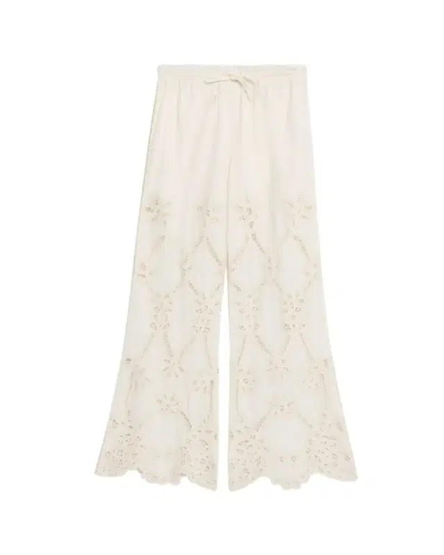 Veronica Beard Daisy Wide-Leg Eyelet Pants