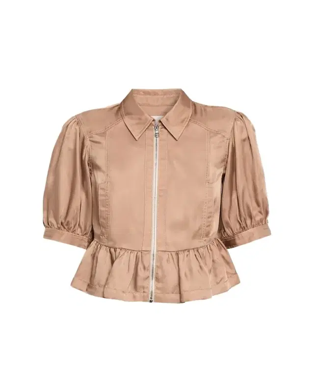 Cinq à Sept Daphne Puff-Sleeve Peplum Jacket