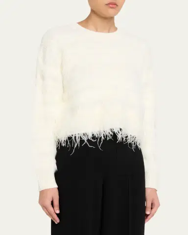 Cinq à Sept Vivi Feathered Crewneck Sweater | Thumbnail 4