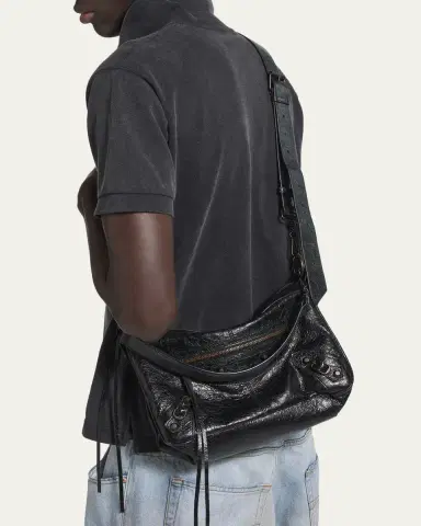 Balenciaga Men's Le City Moto Leather Shoulder Bag | Thumbnail 2 Balenciaga Men's Le City Moto Leather Shoulder Bag | Thumbnail 2