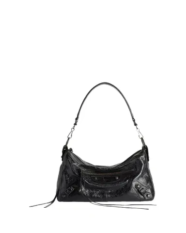 Balenciaga Men's Le City Moto Leather Shoulder Bag | Thumbnail 1 Balenciaga Men's Le City Moto Leather Shoulder Bag | Thumbnail 1