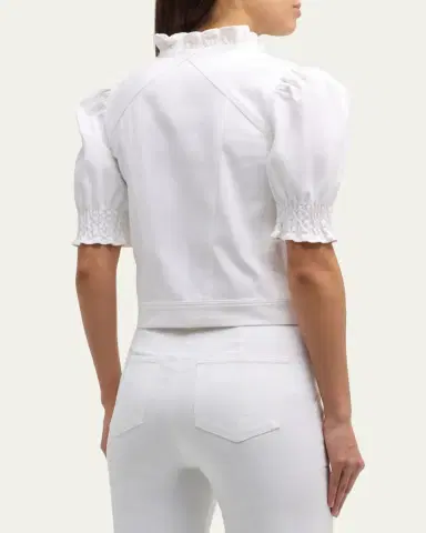 Cinq à Sept Anabella Short-Sleeve Zip-Front Jacket | Thumbnail 3