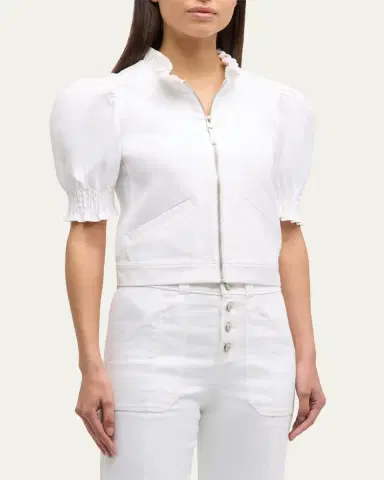 Cinq à Sept Anabella Short-Sleeve Zip-Front Jacket | Thumbnail 4