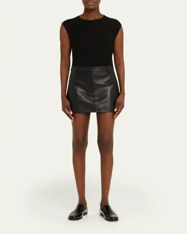AEXAE Pebble eather Mini Skirt | Thumbnail 2