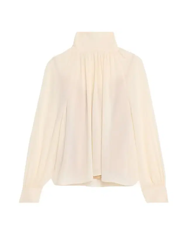 Vince Gathered Long-Sleeve Crepe Blouse