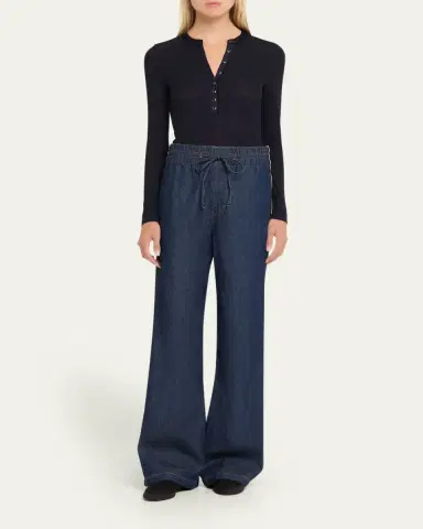 Veronica Beard Taylor Wide-Leg Track Jeans | Thumbnail 2