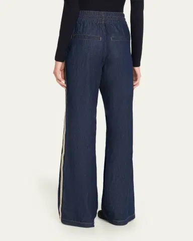 Veronica Beard Taylor Wide-Leg Track Jeans | Thumbnail 3