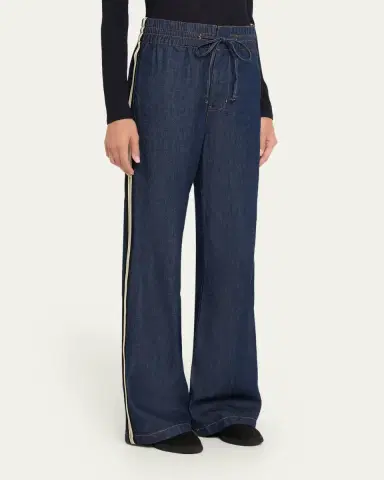 Veronica Beard Taylor Wide-Leg Track Jeans | Thumbnail 4