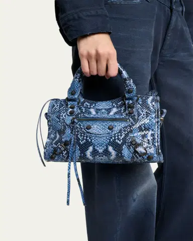 Balenciaga Le City Mini Python-Embossed Leather Top-Handle Bag | Thumbnail 2 Balenciaga Le City Mini Python-Embossed Leather Top-Handle Bag | Thumbnail 2