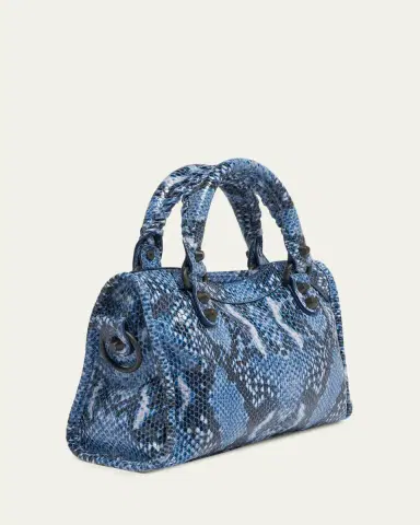 Balenciaga Le City Mini Python-Embossed Leather Top-Handle Bag | Thumbnail 3 Balenciaga Le City Mini Python-Embossed Leather Top-Handle Bag | Thumbnail 3
