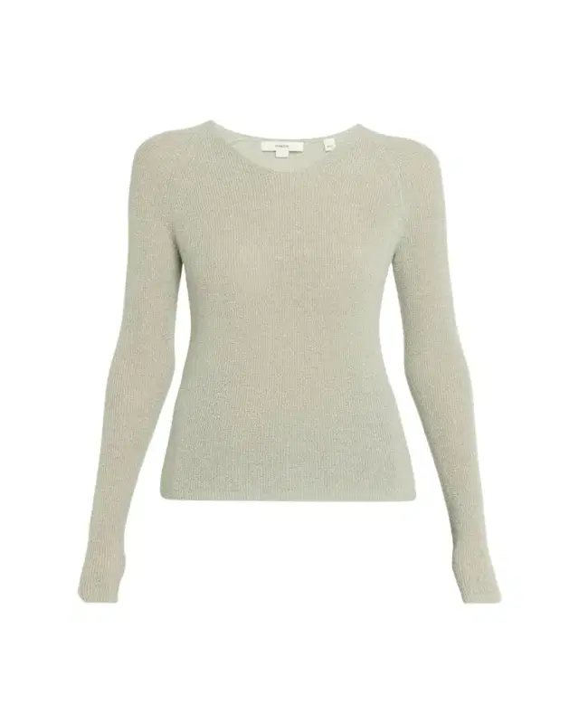 Vince Metallic High-V Knit Top
