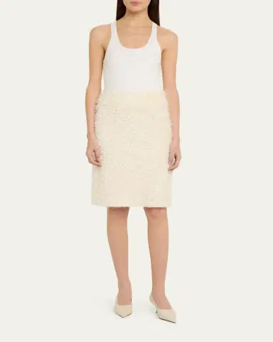 Vince Feathery-Fringe Knee-Length Skirt | Thumbnail 2