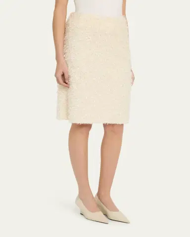 Vince Feathery-Fringe Knee-Length Skirt | Thumbnail 4